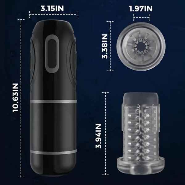 Sexoralab - High Frequency Hands Free Automatic Male Masturbator with Vibrating Penis Holster